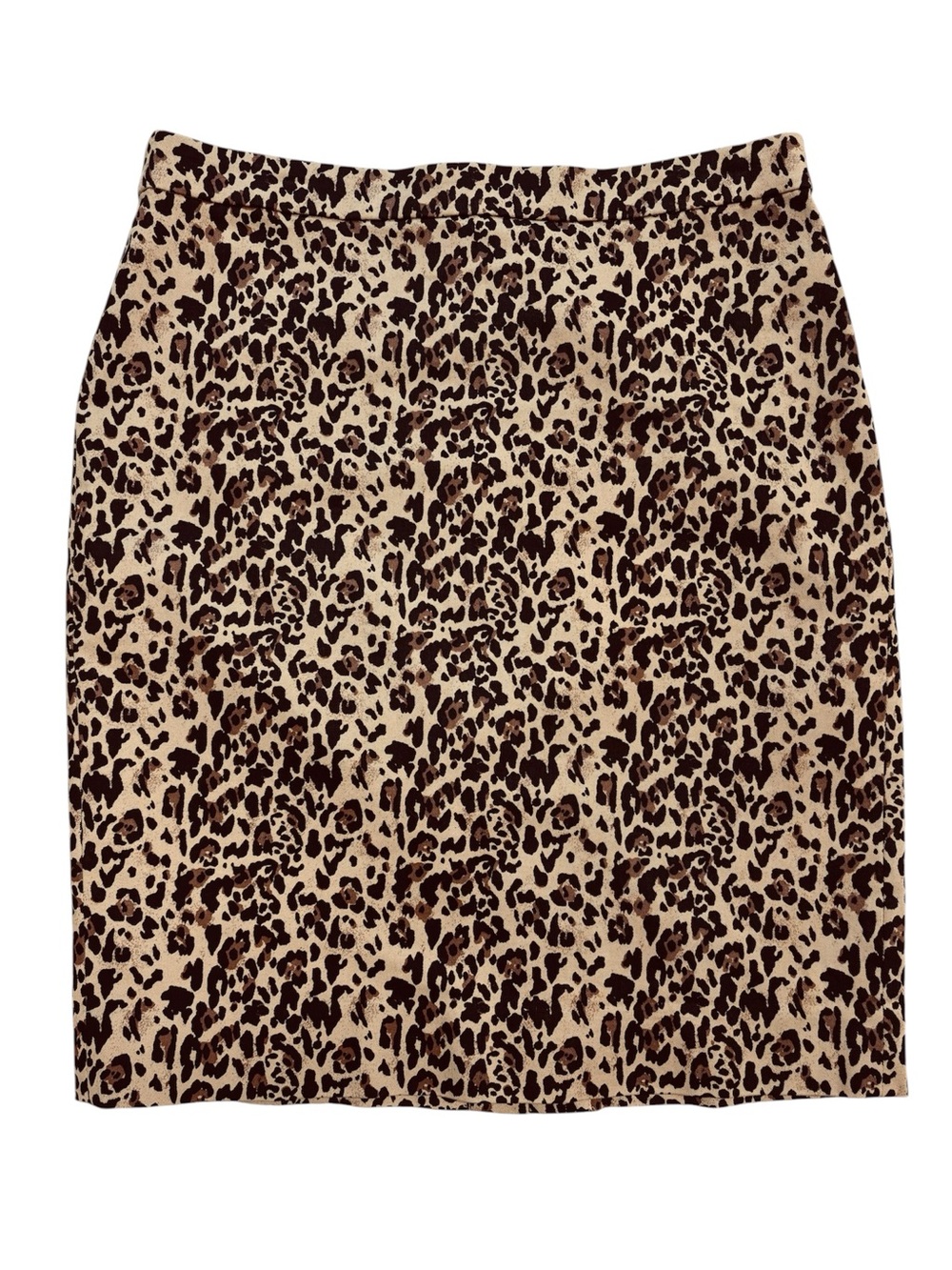 J.Crew Skirt No. 2 Leopard Print Pencil Cotton Blend Classic Chic Designer 14